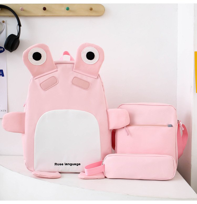 Sac à Dos Enfant 3 en 1 Grenouille Rose — Pour l'école