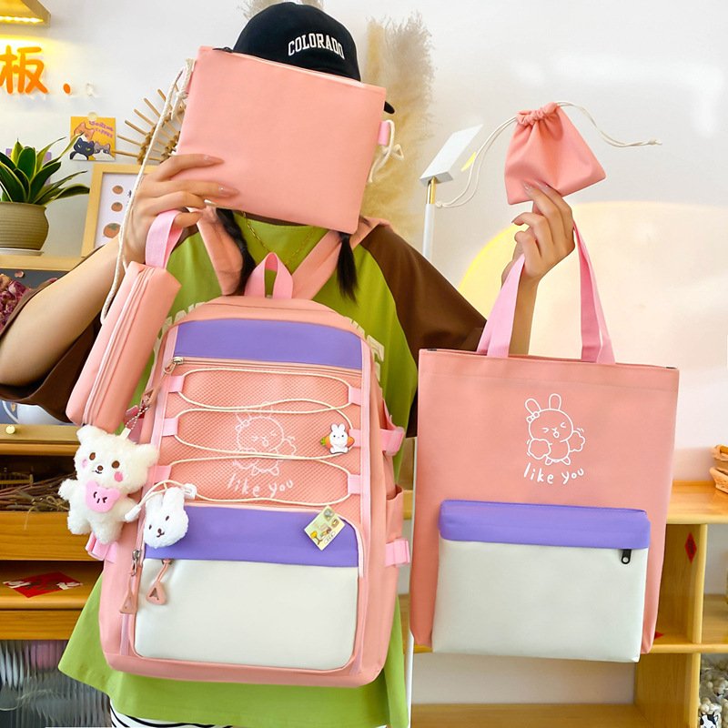 Sac à Dos Kawaii Rose — Grande Capacité et Imperméable
