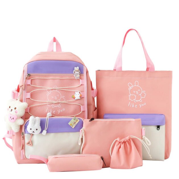 Sac à Dos Kawaii Rose — Grande Capacité et Imperméable