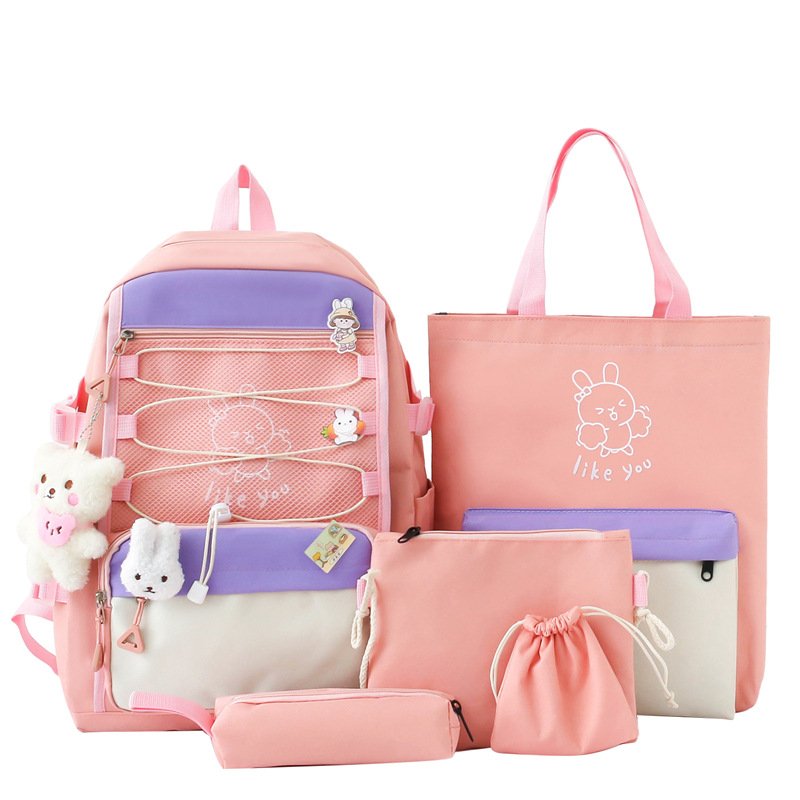 Sac à Dos Kawaii Rose — Grande Capacité et Imperméable