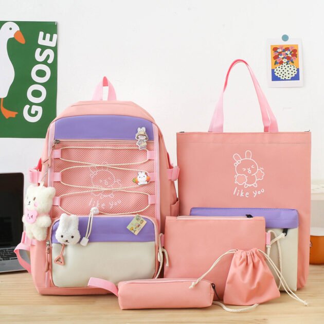 Sac à Dos Kawaii Rose — Grande Capacité et Imperméable