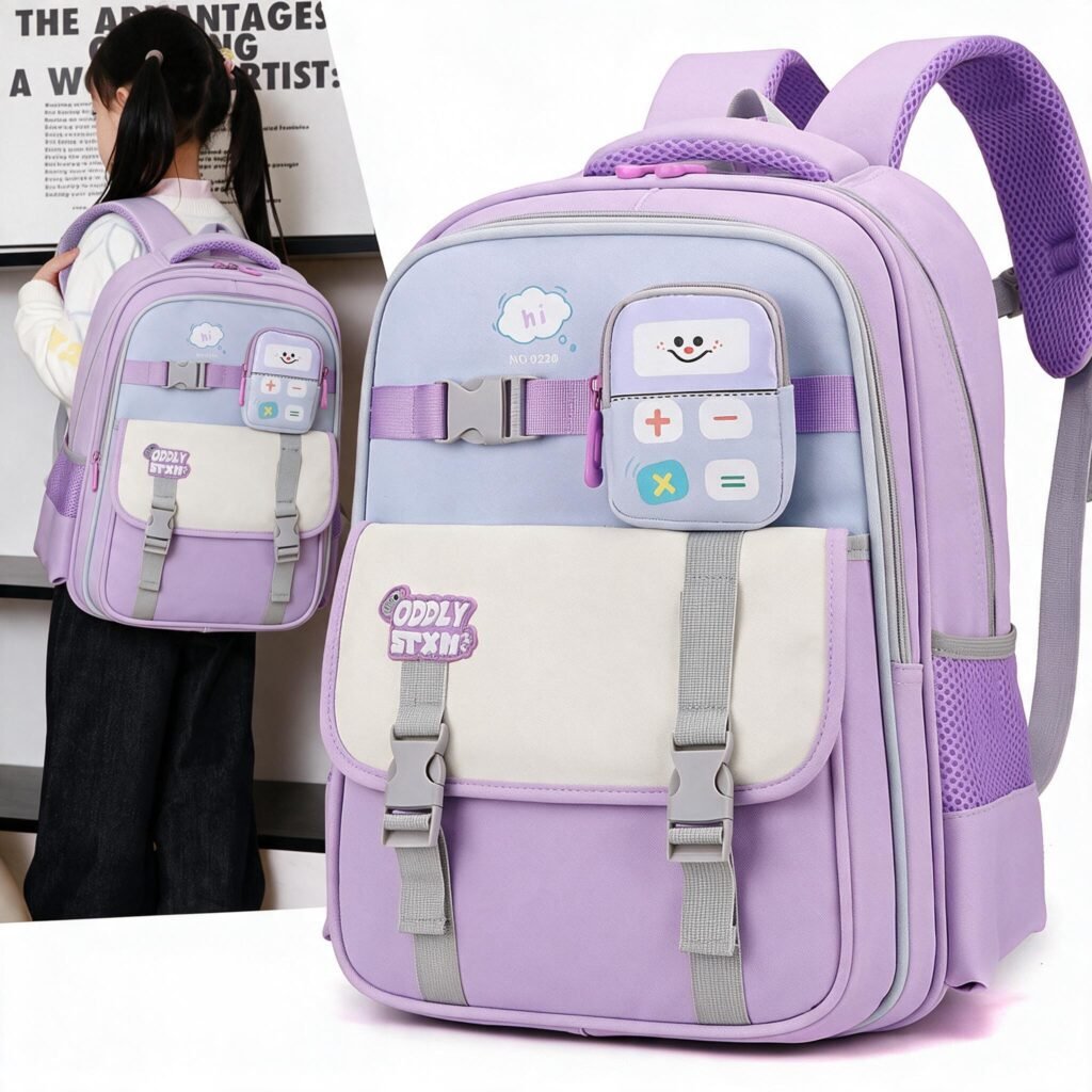 Sac à Dos Scolaire Enfant Mauve — Pour les Filles