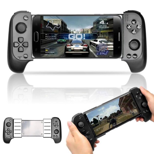 Manette gaming sans fil Bluetooth extensible 40 mm avec 16 boutons