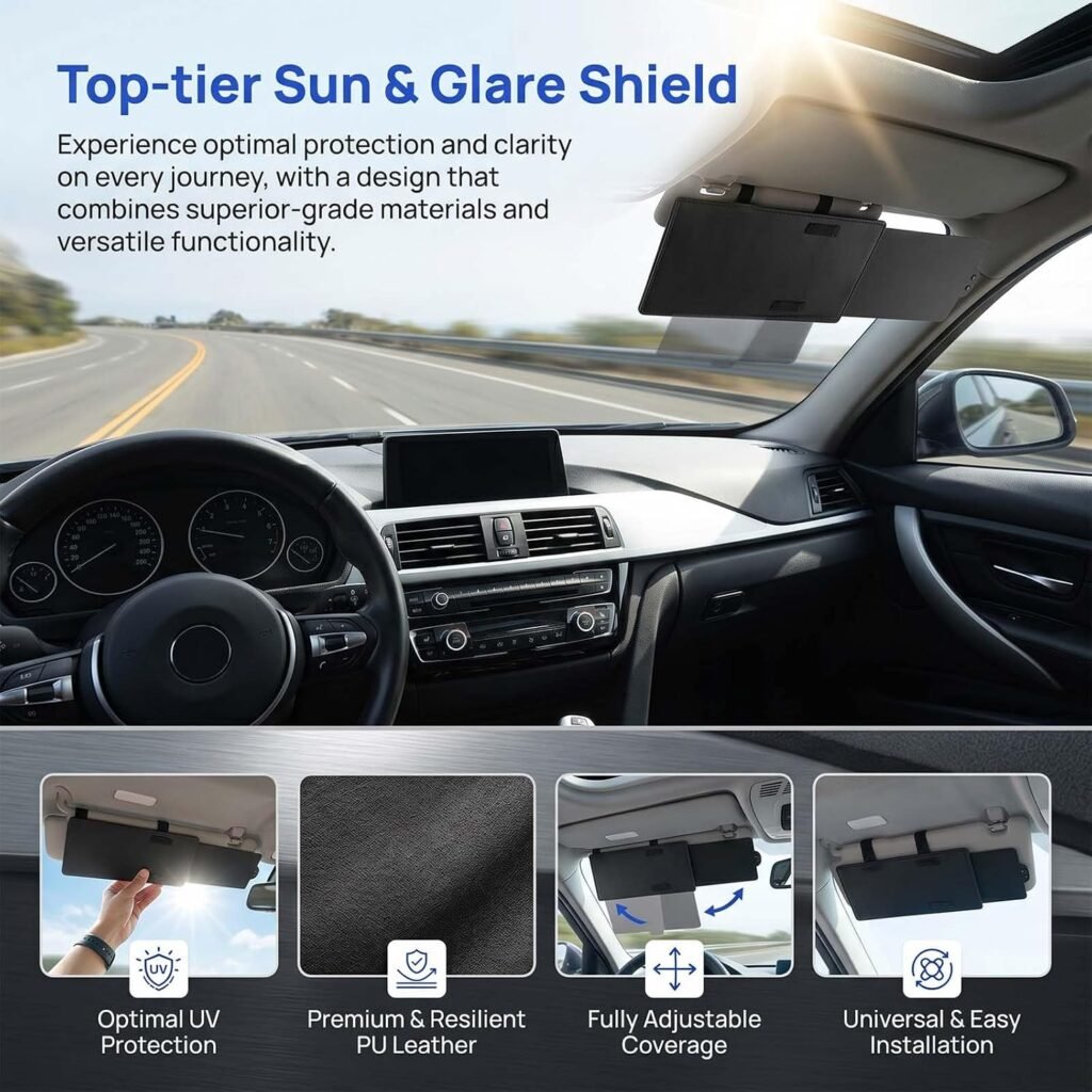 Extension de pare-soleil anti-éblouissement ajustable pour voiture