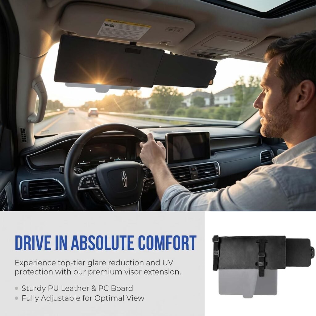 Extension de pare-soleil anti-éblouissement ajustable pour voiture