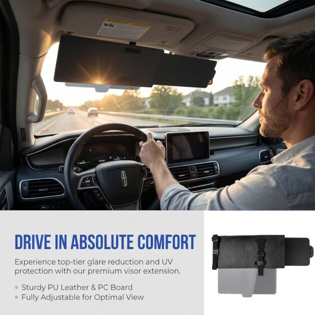 Extension de pare-soleil anti-éblouissement ajustable pour voiture