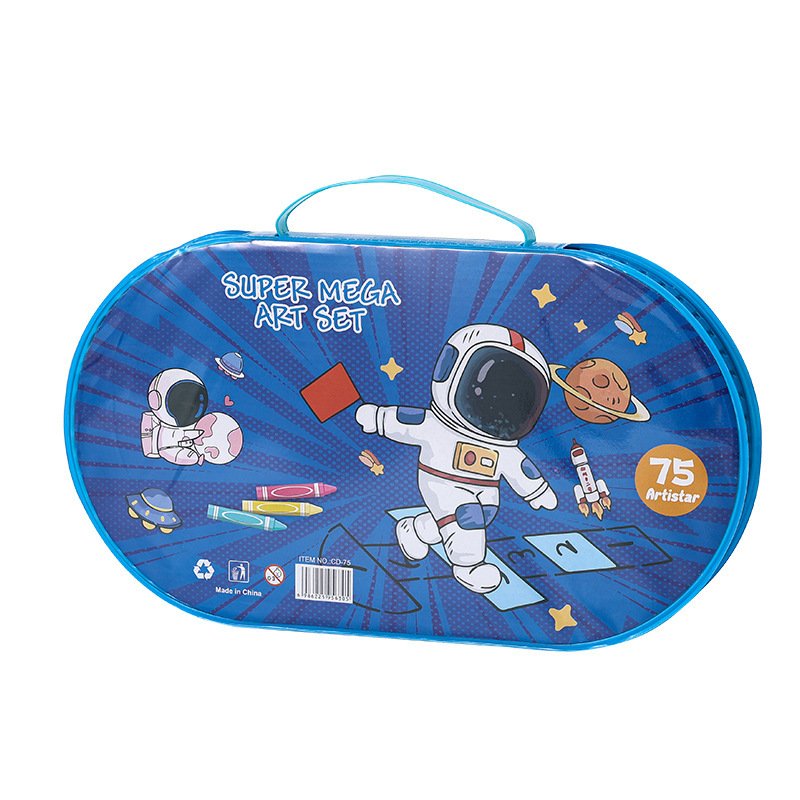 Kit de dessin enfants 75 pièces avec mallette violette à thème lapin
