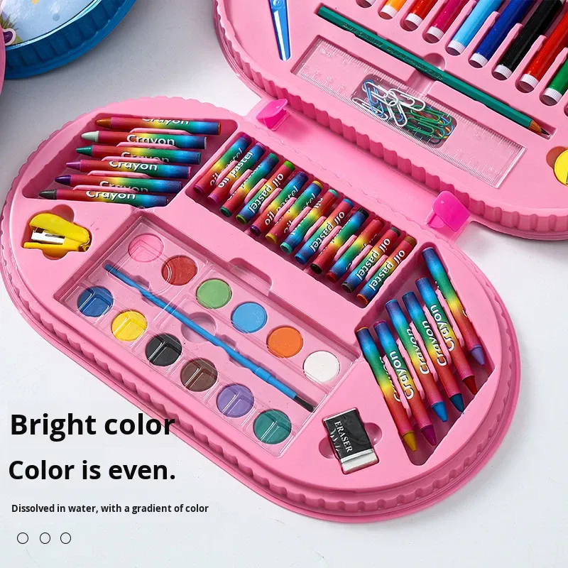 Kit de dessin enfants 75 pièces avec mallette violette à thème lapin