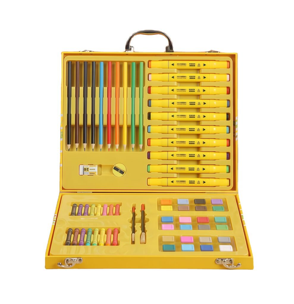 Coffret peinture et coloriage enfant mallette canard jaune