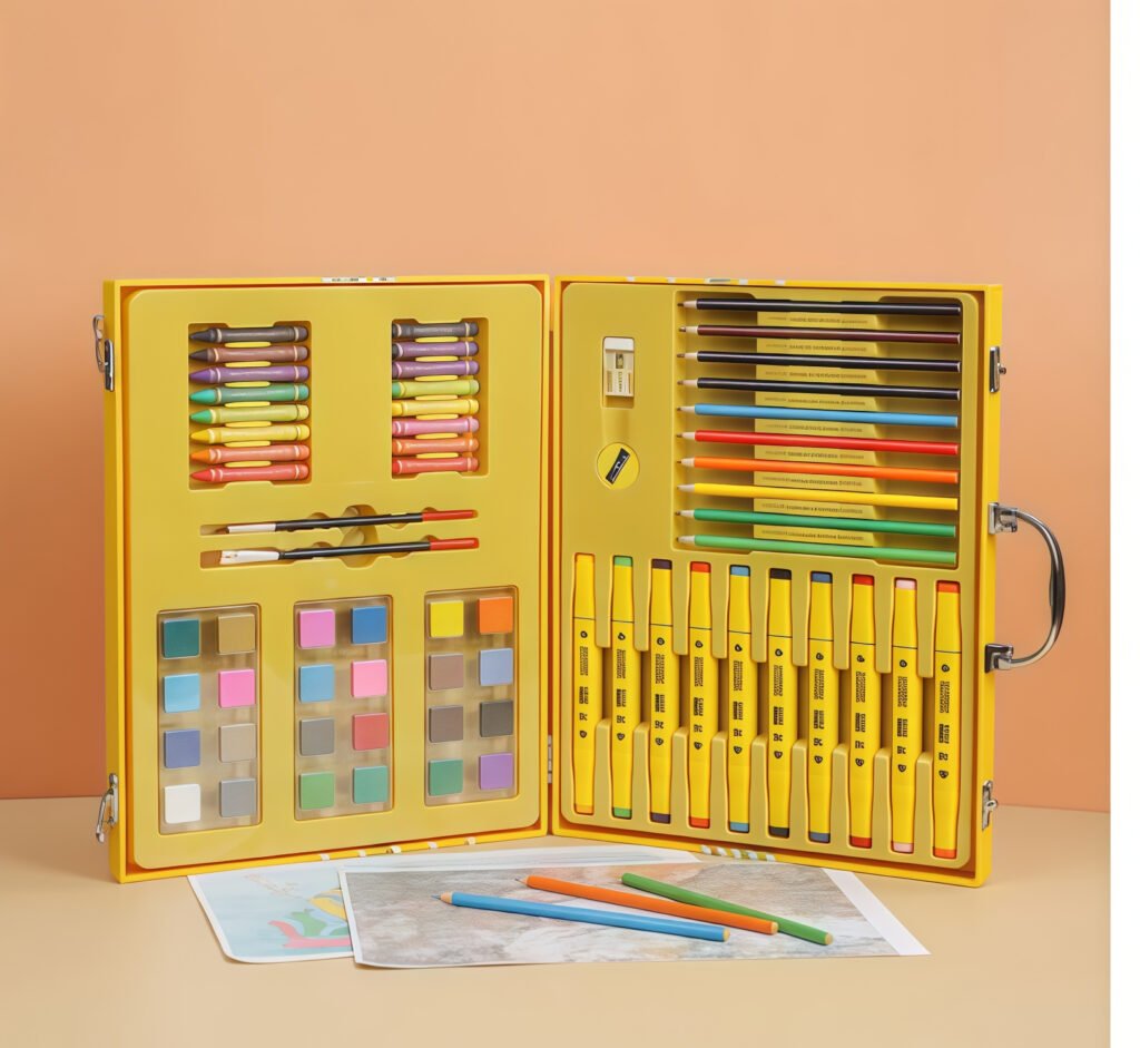 Coffret peinture et coloriage enfant mallette canard jaune