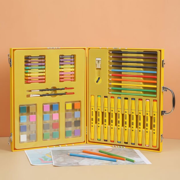 Coffret peinture et coloriage enfant mallette canard jaune