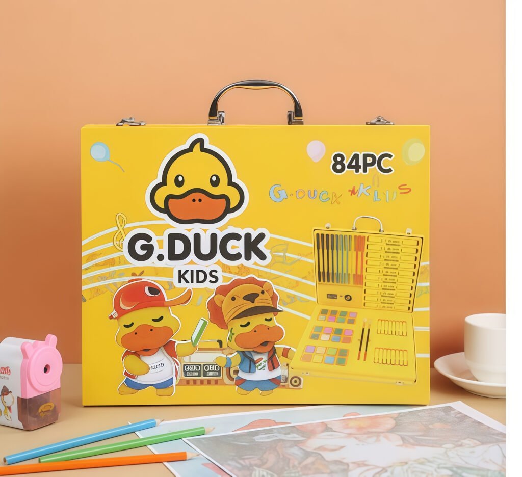 Coffret peinture et coloriage enfant mallette canard jaune