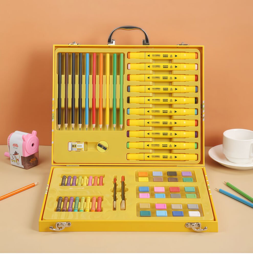 Coffret peinture et coloriage enfant mallette canard jaune