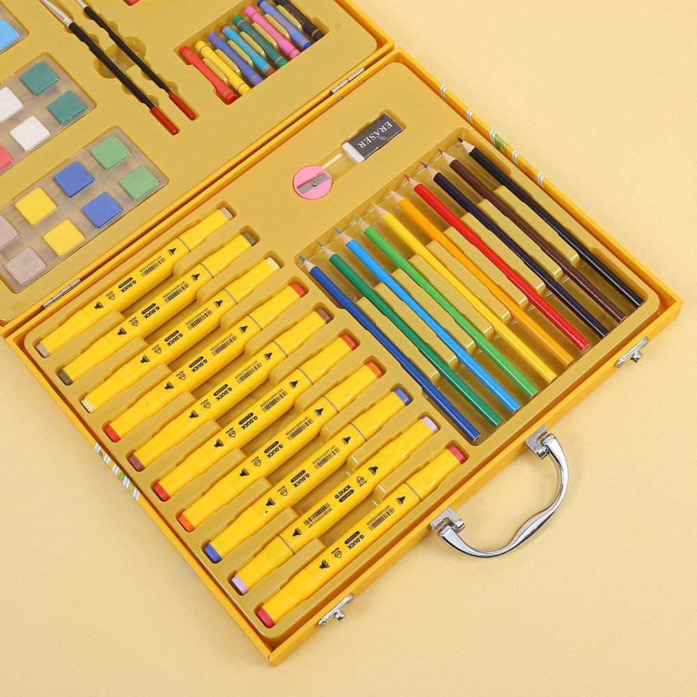 Coffret peinture et coloriage enfant mallette canard jaune