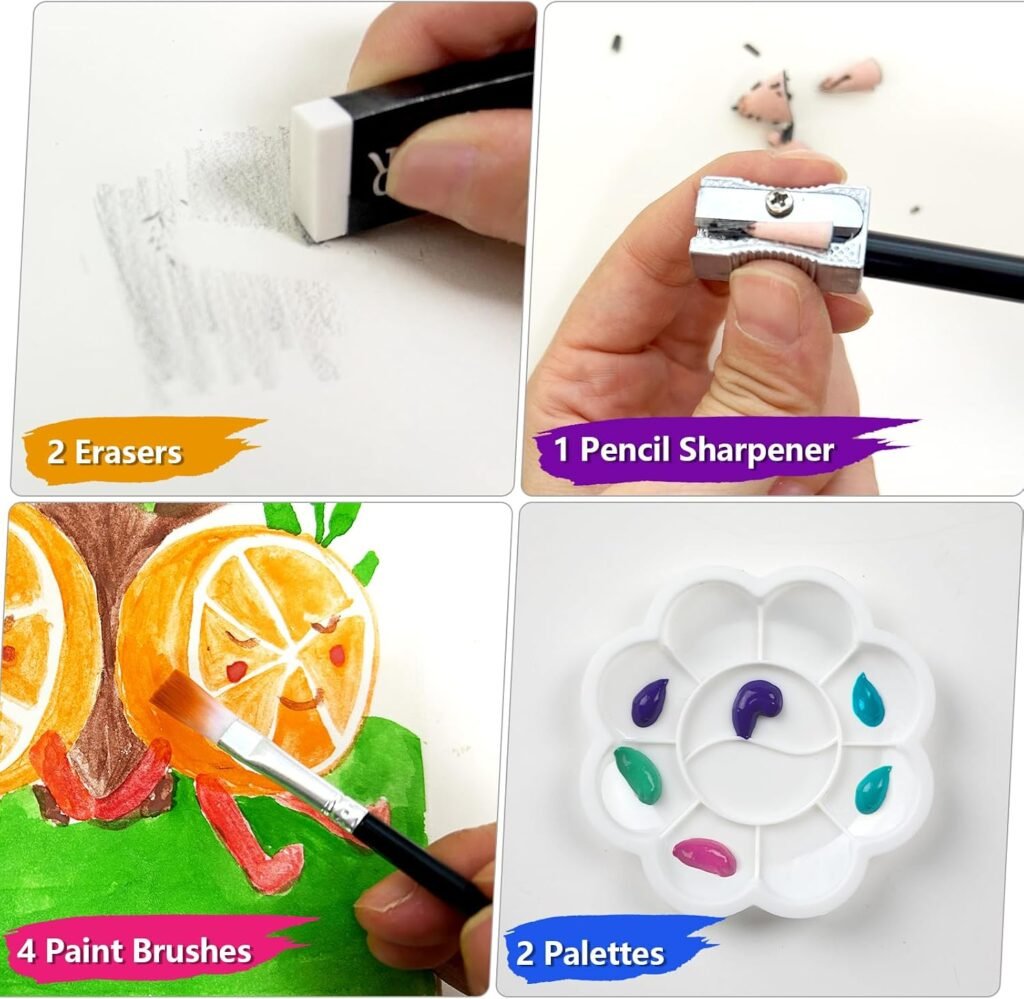 Coffret d'Art Deluxe 144 Pièces avec Mallette Portable – Kit Complet de Dessin & Peinture