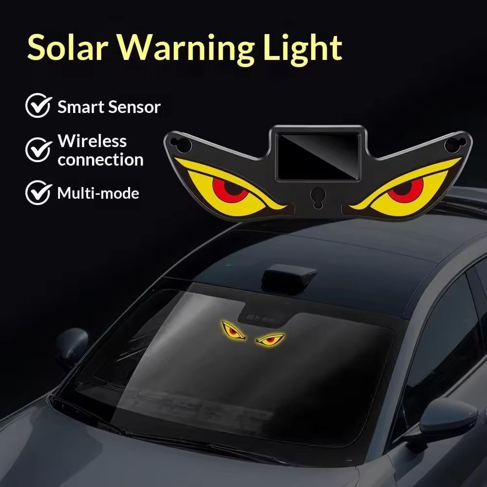 Lampe de signalisation fenêtre voiture effet Devil Eye solaire et USB-C