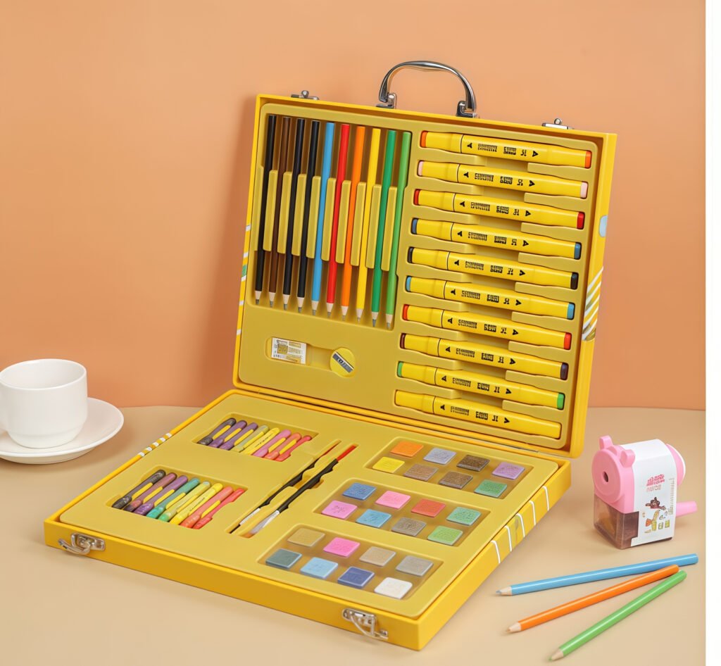 Coffret peinture et coloriage enfant mallette canard jaune