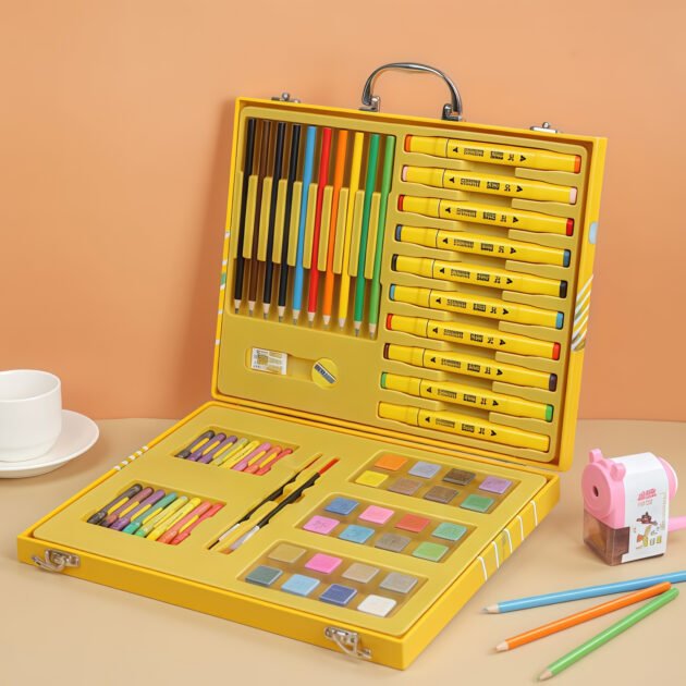 Coffret peinture et coloriage enfant mallette canard jaune