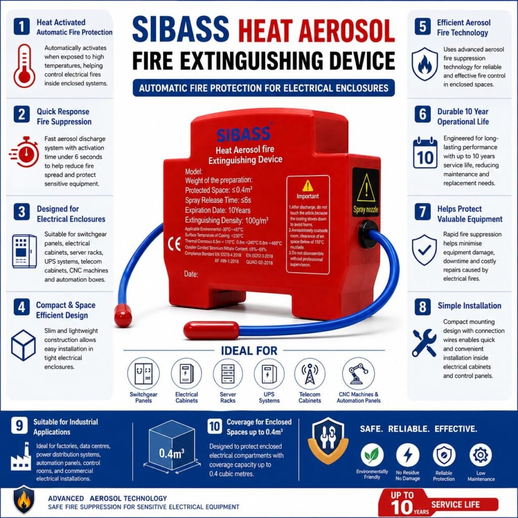 Extincteur Aérosol Automatique 20G pour Armoires Électriques - Activation Thermique