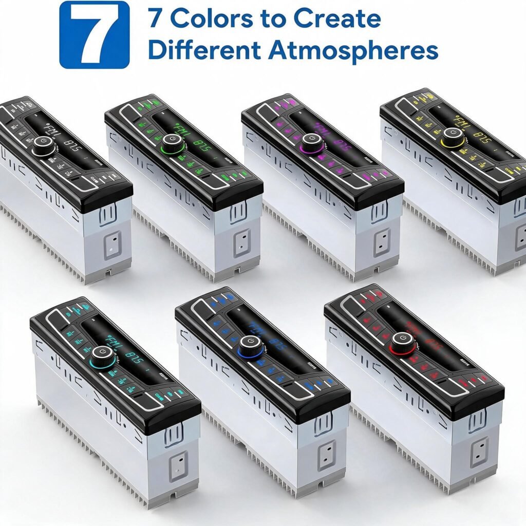 Autoradio Bluetooth 1-DIN DSP Égaliseur 7 Couleurs - SP0707