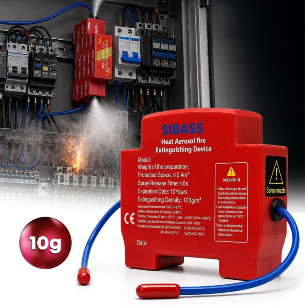 Extincteur automatique à activation thermique 10 g — protection des armoires électriques