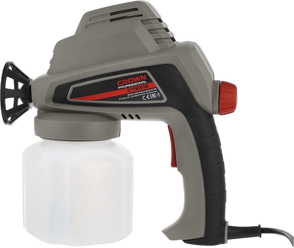 Pistolet à Peinture Électrique Crown 80W 700ml Pression 140 Bar — Application précise des peintures.