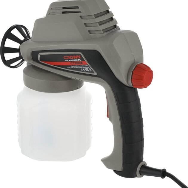 Pistolet à Peinture Électrique Crown 80W 700ml Pression 140 Bar — Application précise des peintures.