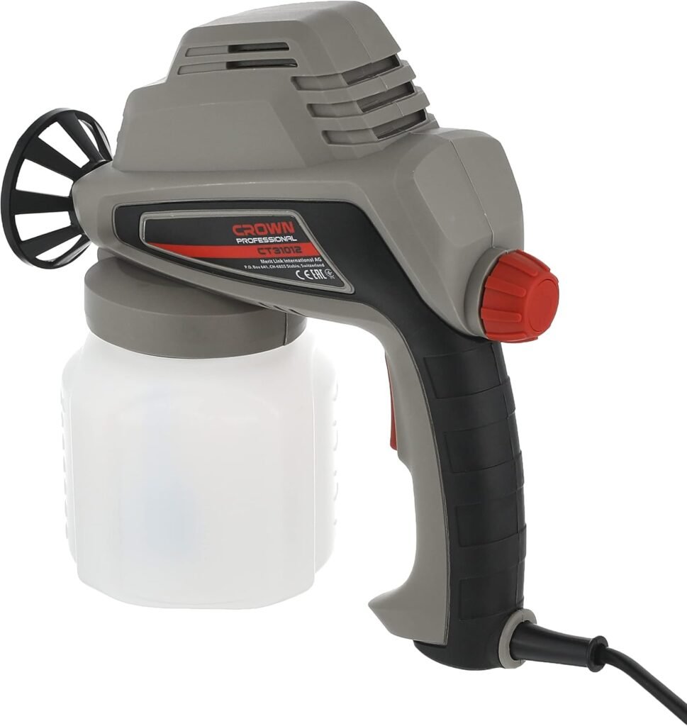 Pistolet à Peinture Électrique Crown 80W 700ml Pression 140 Bar — Application précise des peintures.