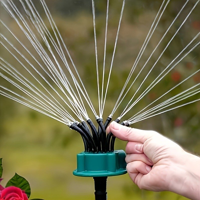 Arroseur de Jardin Rotatif 360° Multidirectionnel avec 12 Tuyaux Flexibles – Arrosage Intelligent & Uniforme