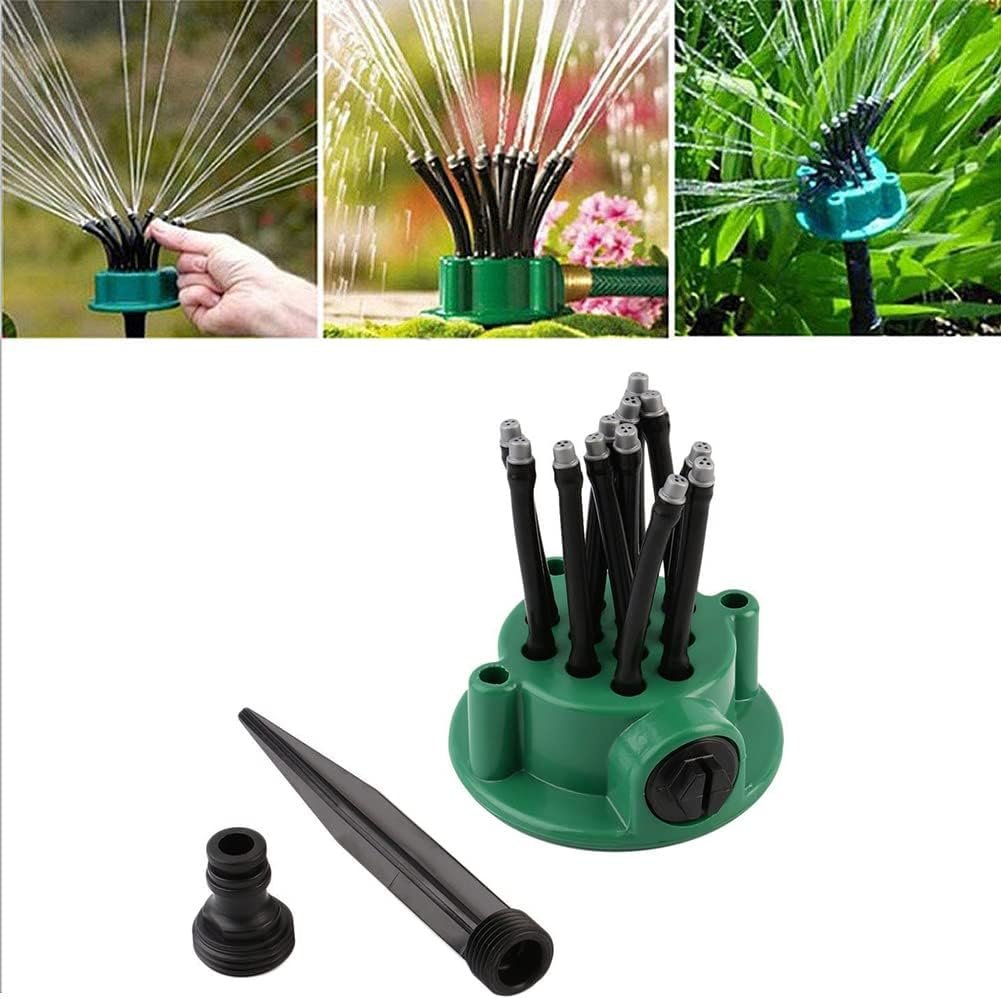 Arroseur de Jardin Rotatif 360° Multidirectionnel avec 12 Tuyaux Flexibles – Arrosage Intelligent & Uniforme