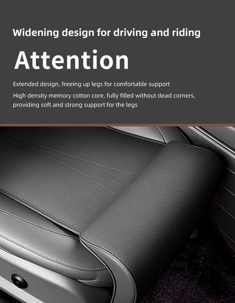 Support de jambes en cuir pour siège de voiture — design ergonomique et antidérapant