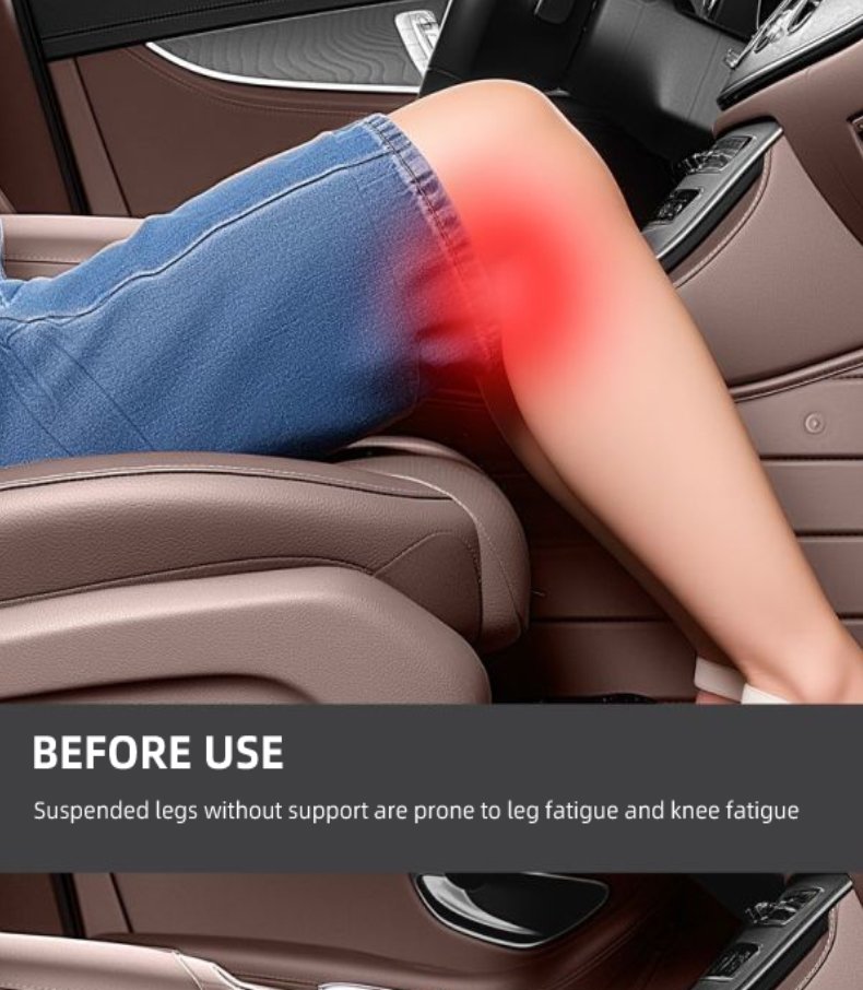 Support de jambes en cuir pour siège de voiture — design ergonomique et antidérapant
