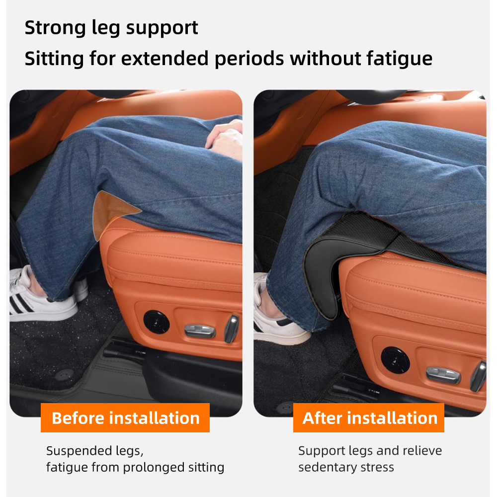 Support de jambes en cuir pour siège de voiture — design ergonomique et antidérapant