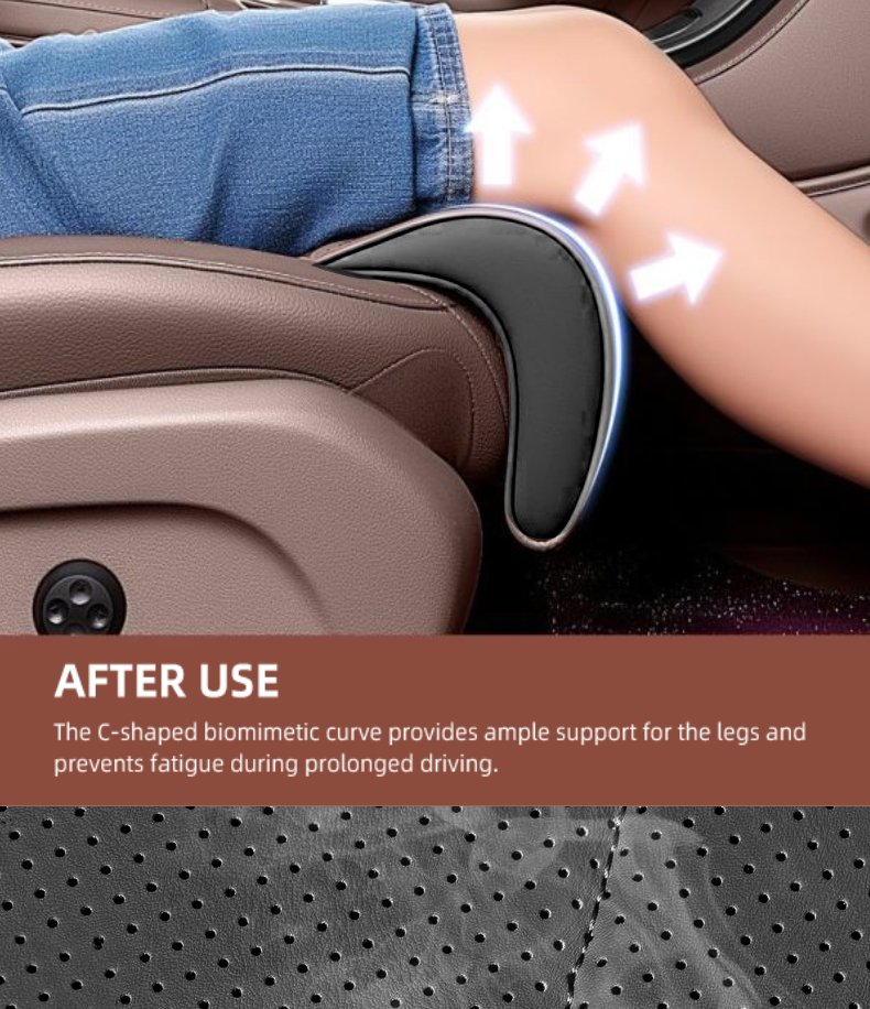 Support de jambes en cuir pour siège de voiture — design ergonomique et antidérapant