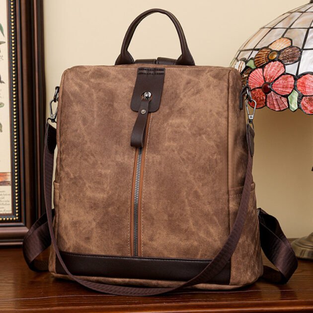 Sac à dos femme antivot avec fermeture arrière — Design convertible 3 en 1
