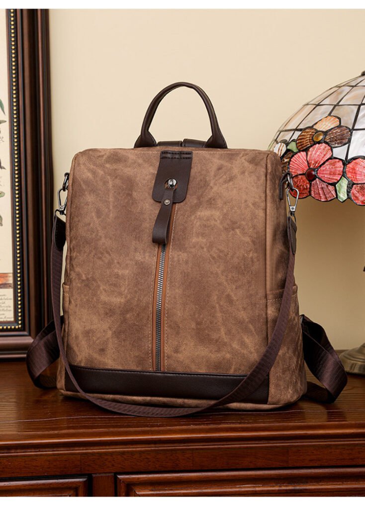 Sac à dos femme antivot avec fermeture arrière — Design convertible 3 en 1