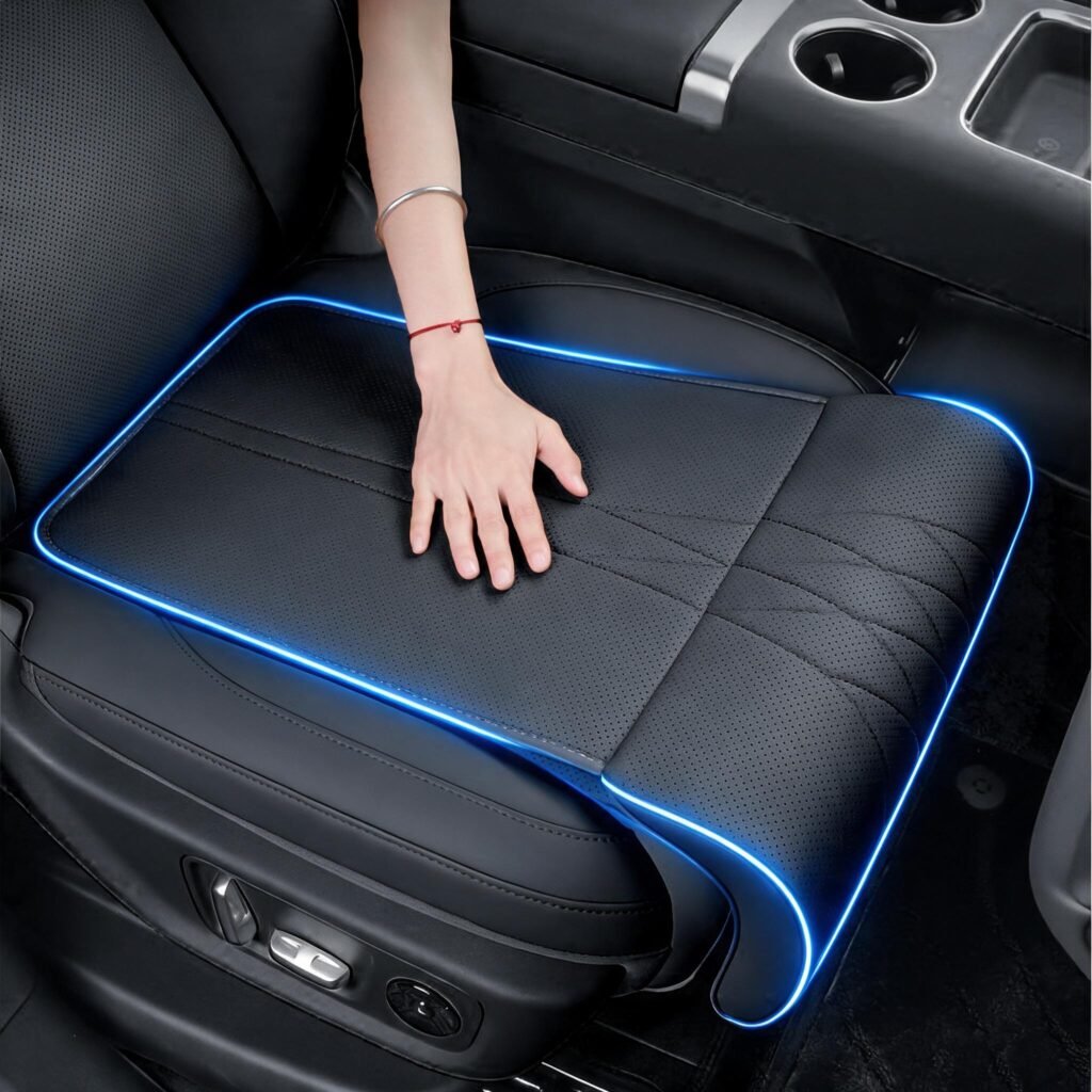 Support de jambes en cuir pour siège de voiture — design ergonomique et antidérapant