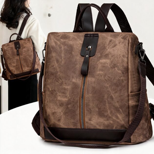 Sac à dos femme antivot avec fermeture arrière — Design convertible 3 en 1
