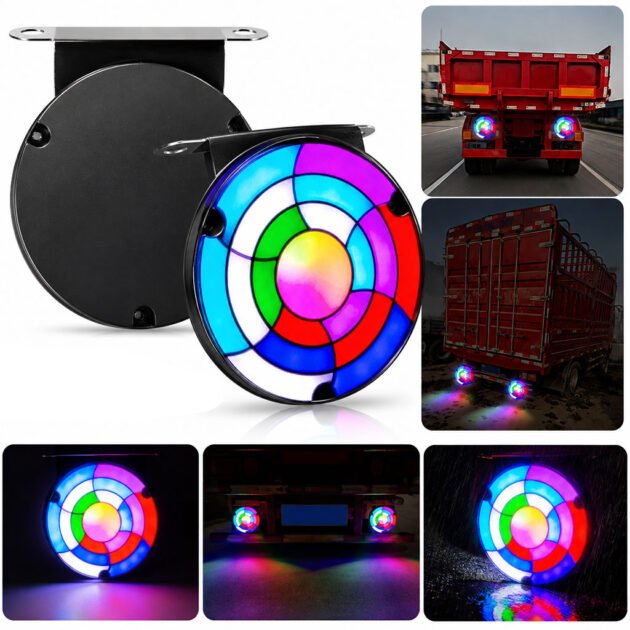 Feux arrière LED RGB séquentiels pour camion 12V/24V — 2 pièces, visibilité optimale et design dynamique