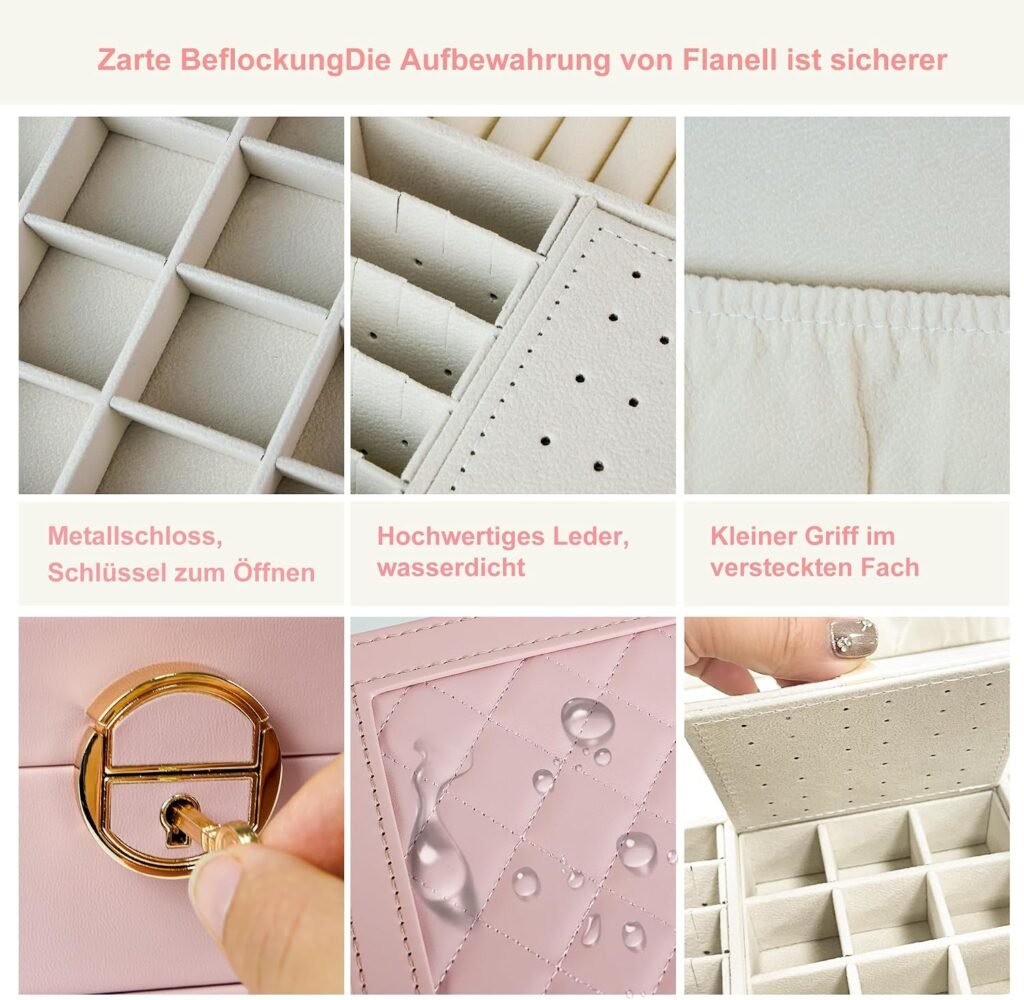 Boîte à bijoux 3 niveaux avec serrure et velours — Organisation et protection des bijoux