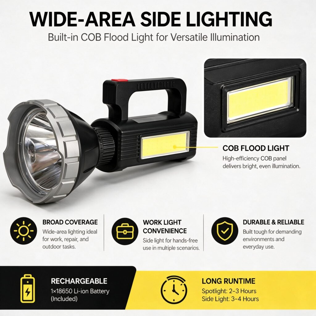 Projecteur LED rechargeable multifonction MM-7788 solaire et powerbank