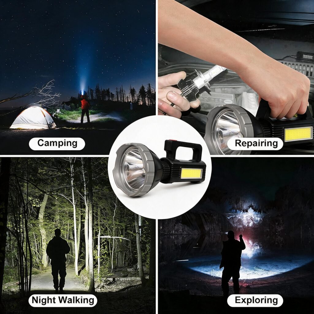Projecteur LED rechargeable multifonction MM-7788 solaire et powerbank