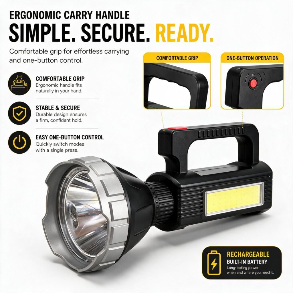 Projecteur LED rechargeable multifonction MM-7788 solaire et powerbank