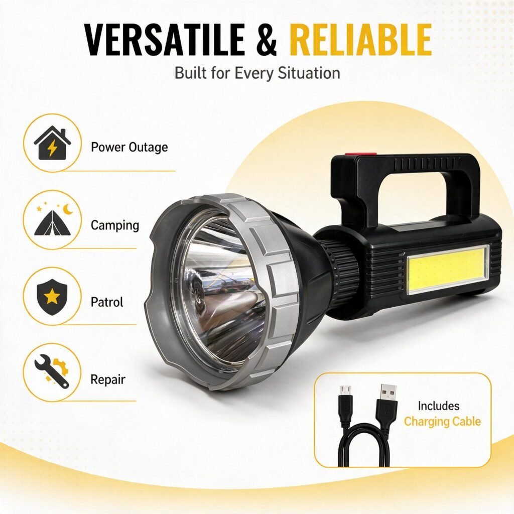 Projecteur LED rechargeable multifonction MM-7788 solaire et powerbank