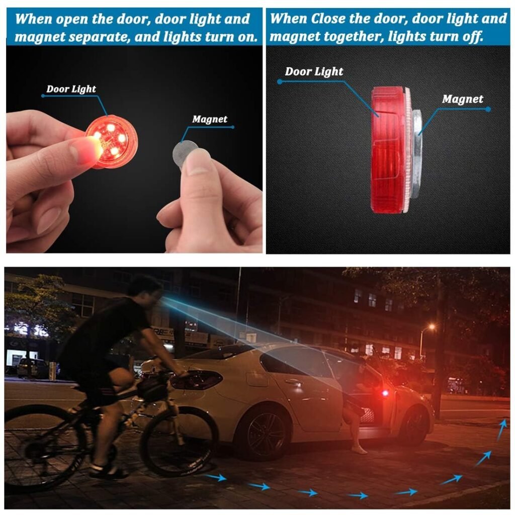 Feux d'avertissement LED sans fil magnétiques pour portes de voiture — Sécurité automatique