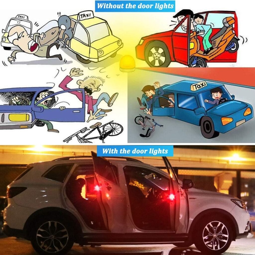 Feux d'avertissement LED sans fil magnétiques pour portes de voiture — Sécurité automatique
