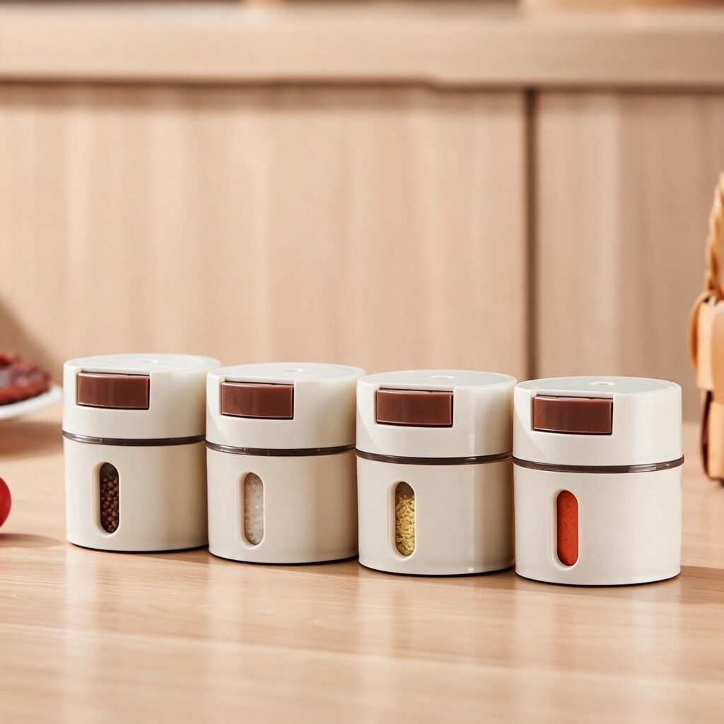 Boîtes à épices magnétiques avec couvercle transparent — Organisation verticale parfaite pour cuisine Algérie