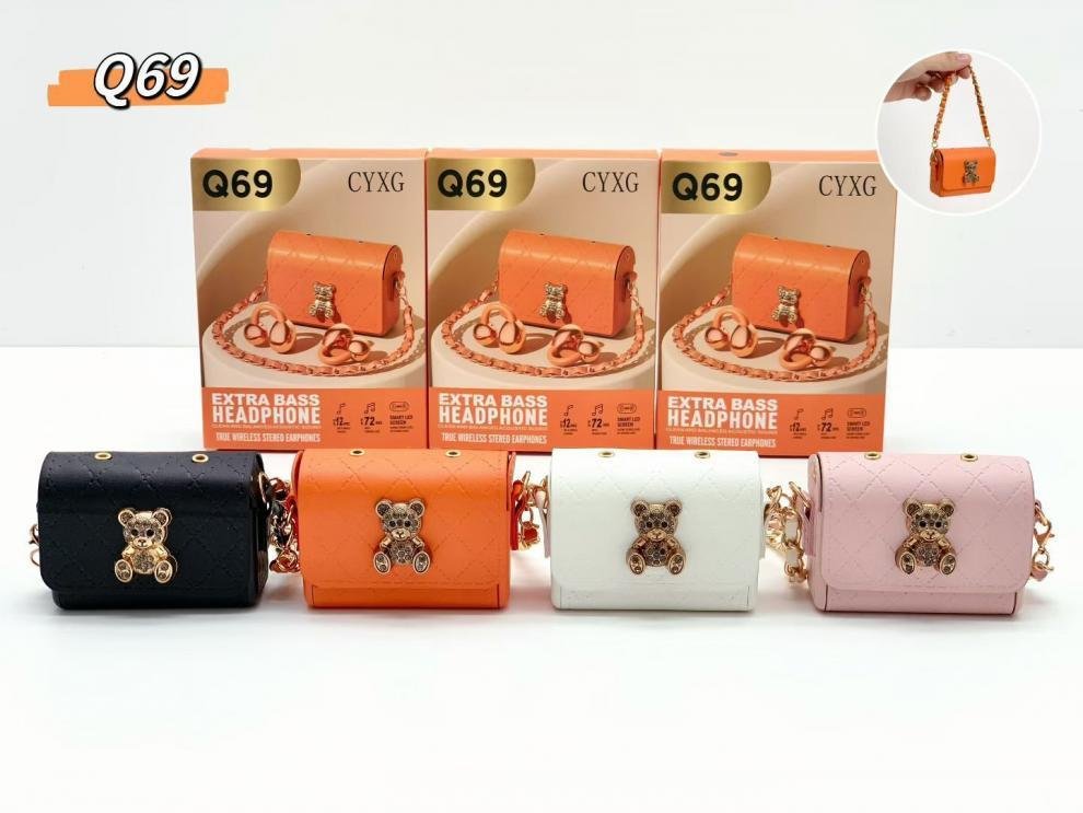 Écouteurs Sans Fil TWS Q69 Clip-On Étui Mini Sac à Main