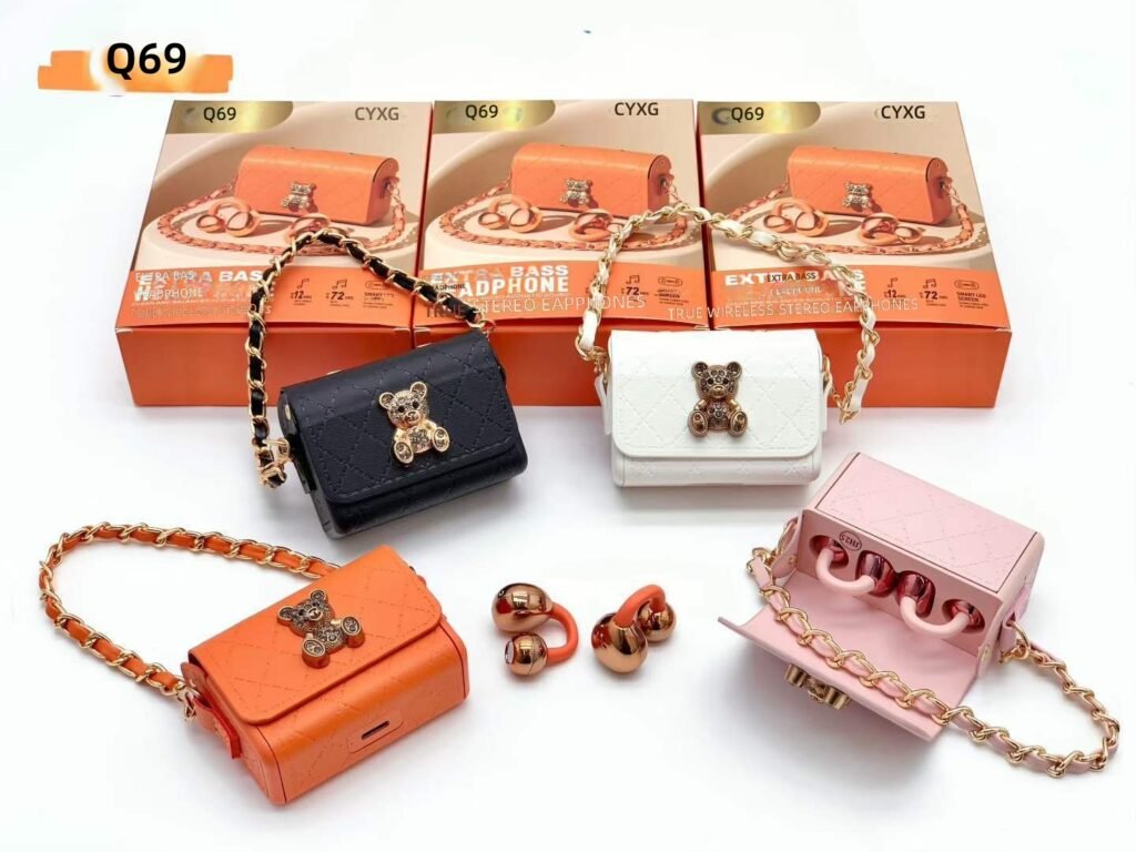 Écouteurs Sans Fil TWS Q69 Clip-On Étui Mini Sac à Main
