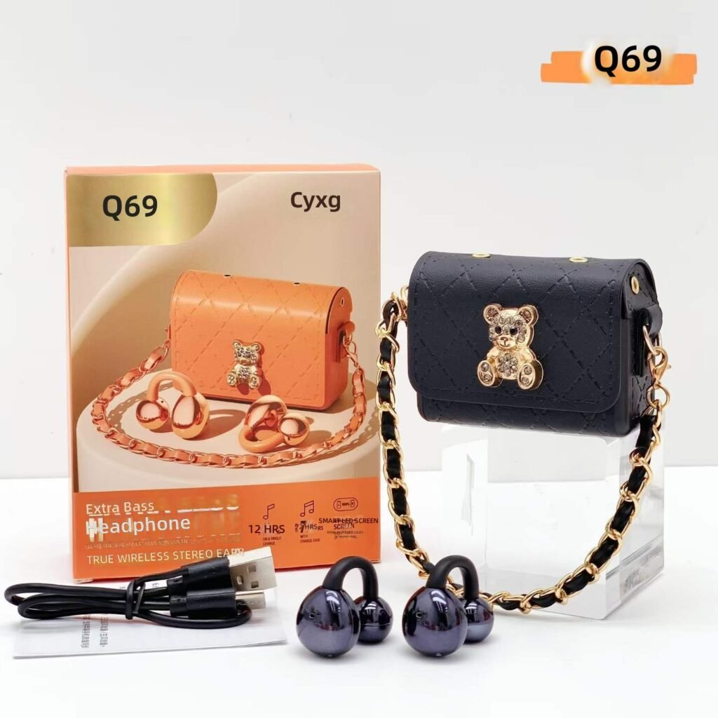 Écouteurs Sans Fil TWS Q69 Clip-On Étui Mini Sac à Main
